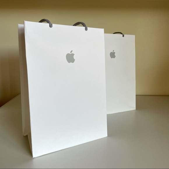 Apple Paper Shopping Bags x2 - Picture 1 of 5